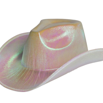 Cowboyhut Glänzend Silber - 6er Pack