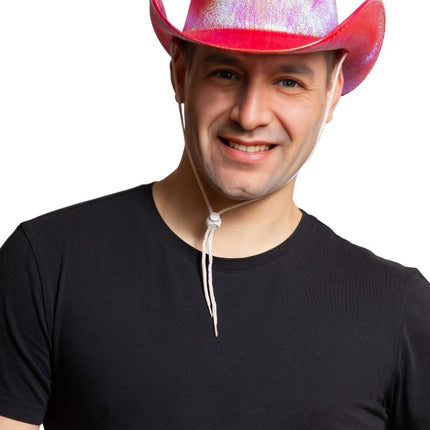 Cowboyhut Glänzend Rot - 6er Pack