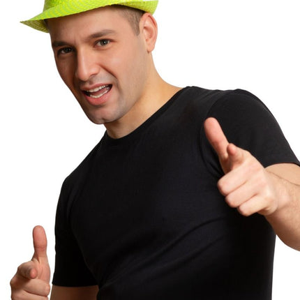 Paillettenhut Neon Grün