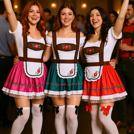 Fuchsia Dirndl Jurk Oktoberfest Fay