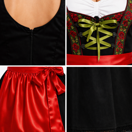 Rotes Dirndl-Kleid für das Oktoberfest „Rosalie“