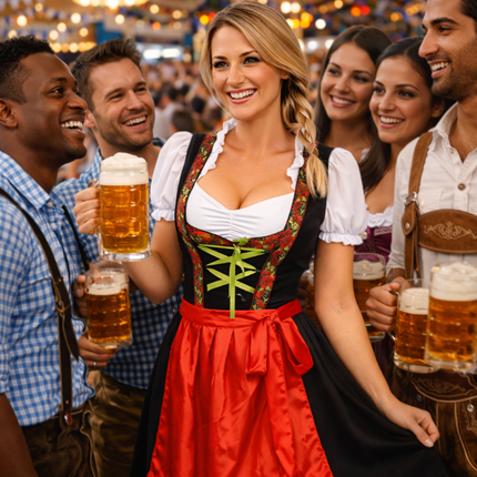 Rotes Dirndl-Kleid für das Oktoberfest „Rosalie“
