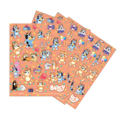 4 BLUEY STICKER SHEETS van Unique koop je bij Partywinkel