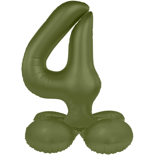 4 Jaar Cijfer Ballon Groen Mat 72cm van Folat koop je bij Partywinkel