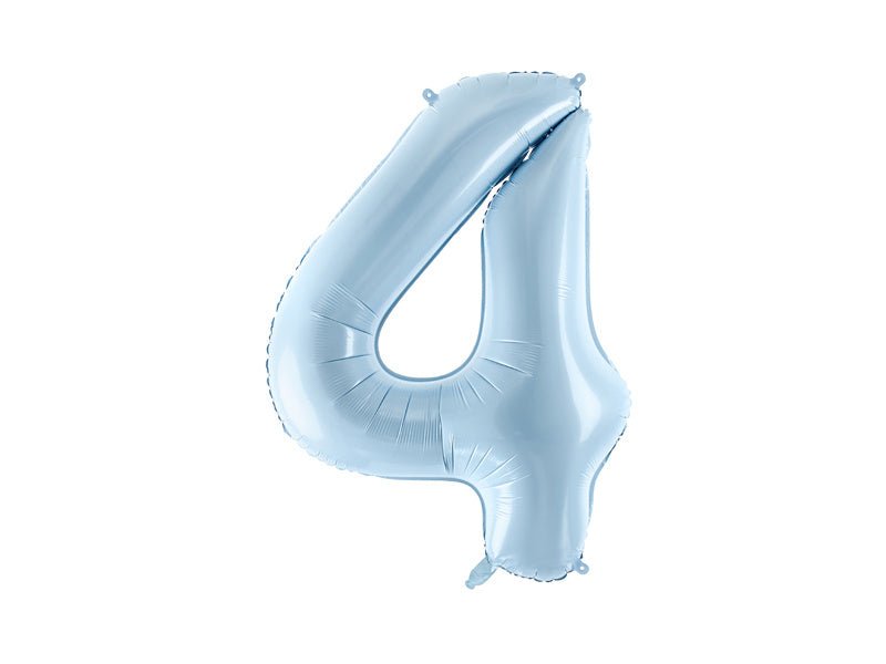 4 Jaar Cijfer Ballon Lichtblauw Leeg 72cm van Partydeco koop je bij Partywinkel