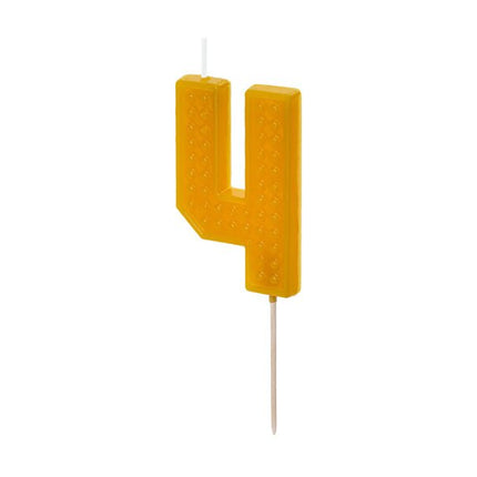 4 Jaar Kaars Geel 6cm - Partywinkel - 5904555031326
