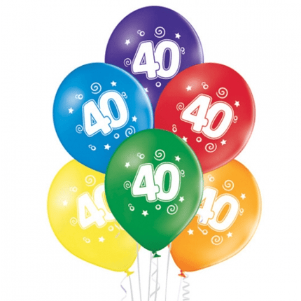 40 Jaar Ballonnen Gekleurd 30cm 10st van VDV Benefit koop je bij Partywinkel