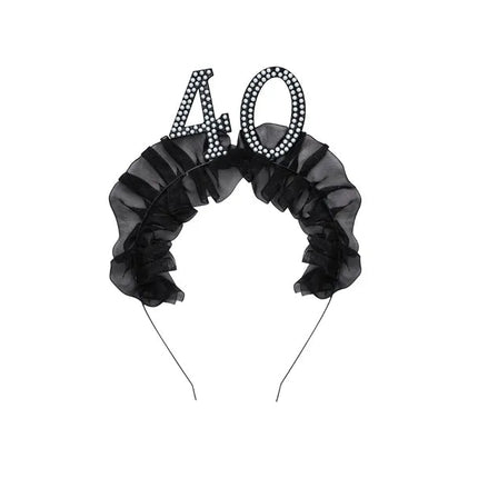 40 Jaar Haarband Zwart van Partydeco koop je bij Partywinkel