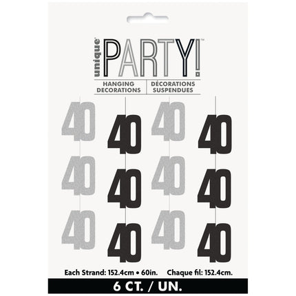 40 Jaar Hangdecoratie Zilver 1,52m van Unique koop je bij Partywinkel
