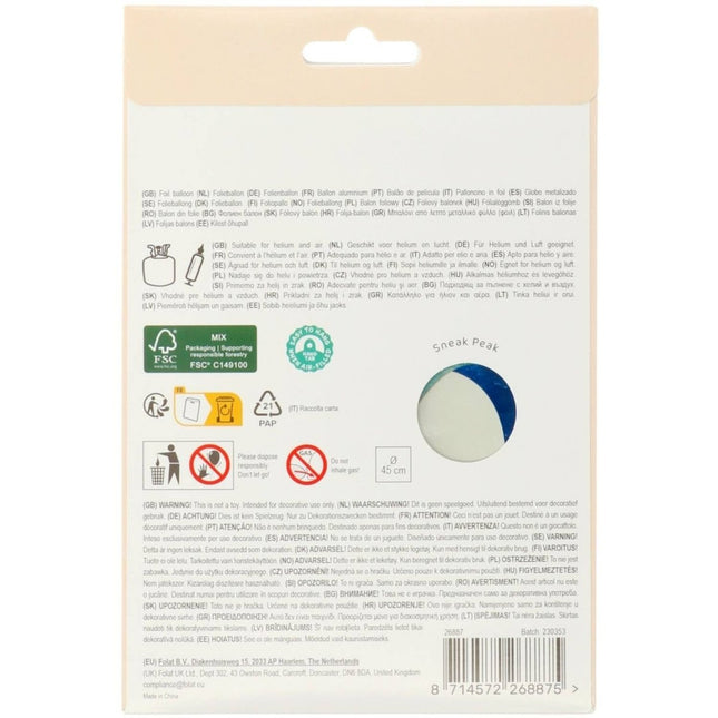 40 Jaar Helium Ballon Leeg 45cm van Folat koop je bij Partywinkel