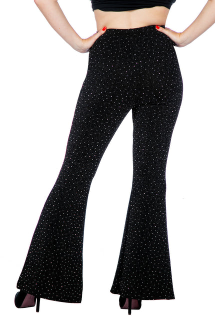 Schwarze Hose Women's Flared Glitter