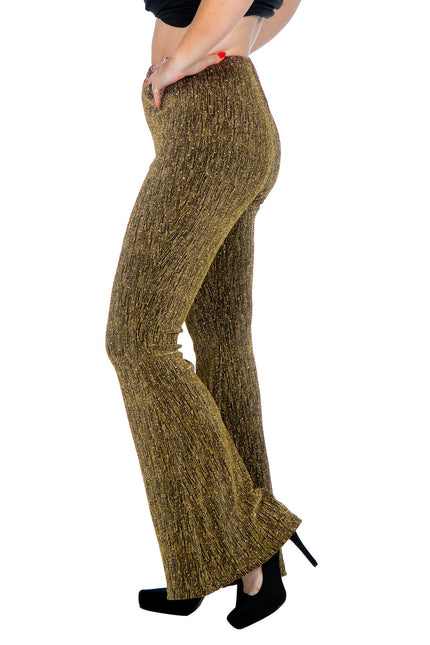 Gold Hose Damen Flared Glitter