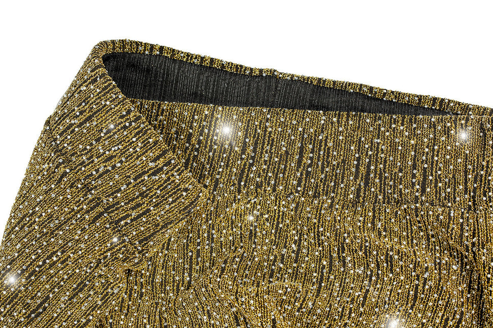 Gold Hose Damen Flared Glitter
