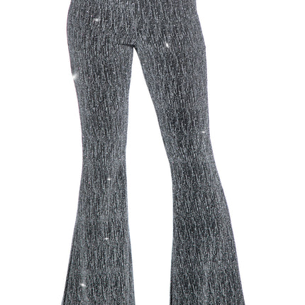 Silberne Hose Damen Flared Glitter