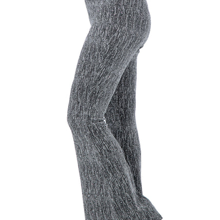 Silberne Hose Damen Flared Glitter