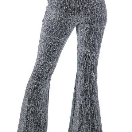 Silberne Hose Damen Flared Glitter