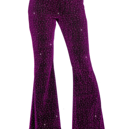 Lila Hose für Frauen Flared Glitter