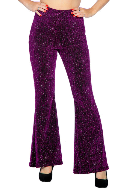 Lila Hose für Frauen Flared Glitter