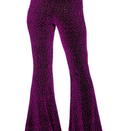 Lila Hose für Frauen Flared Glitter