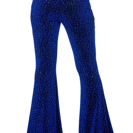 Blaue Hose Damen Flared Glitter