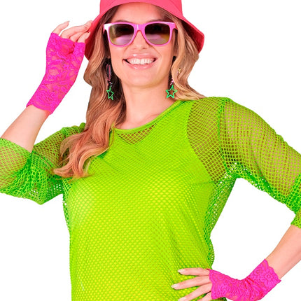 HANDSCHUHE NEON PINKE SPITZE