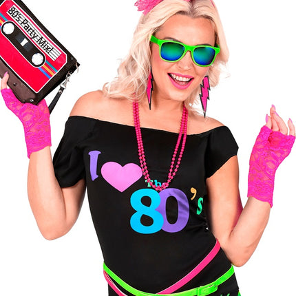 HANDSCHUHE NEON PINKE SPITZE