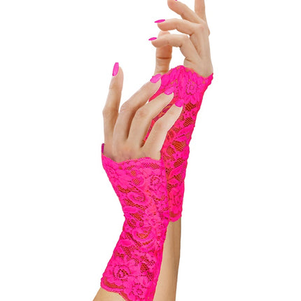HANDSCHUHE NEON PINKE SPITZE