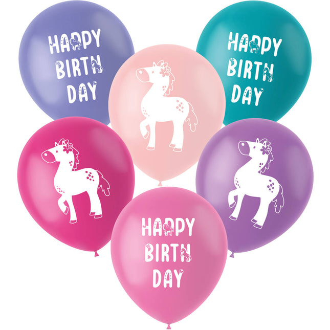 Alles Gute zum Geburtstag Ballons Pferde 33cm 6 Stk.