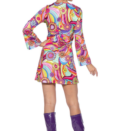 Hippie Kleid rosa Blumen