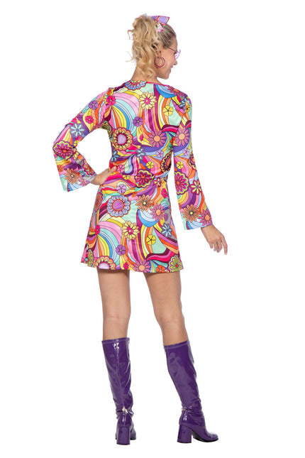 Hippie Kleid rosa Blumen