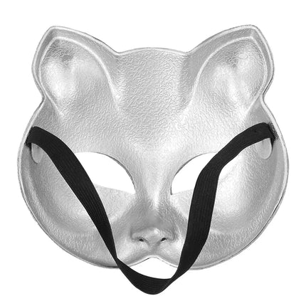 Halbmaske „Disco Cat“ in Silber