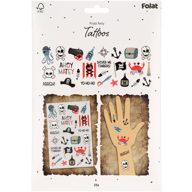 Piraten Fake Tattoos 25 Stück