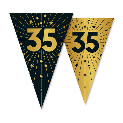 35 Jahre Girlande Gold Schwarz 10m