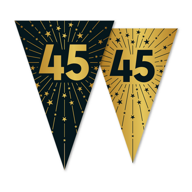 45 Jahre Girlande Gold Schwarz 10m