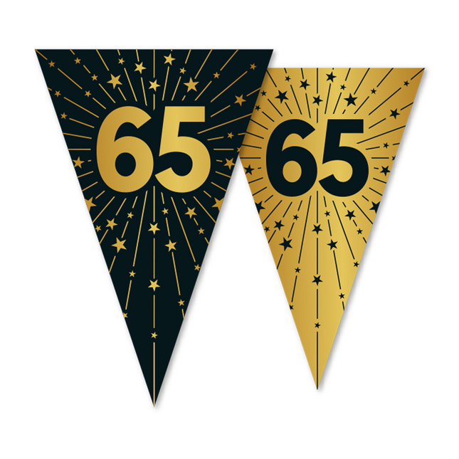 65 Jahre Girlande Gold Schwarz 10m