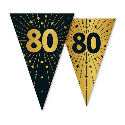 80 Jahre Girlande Gold Schwarz 10m