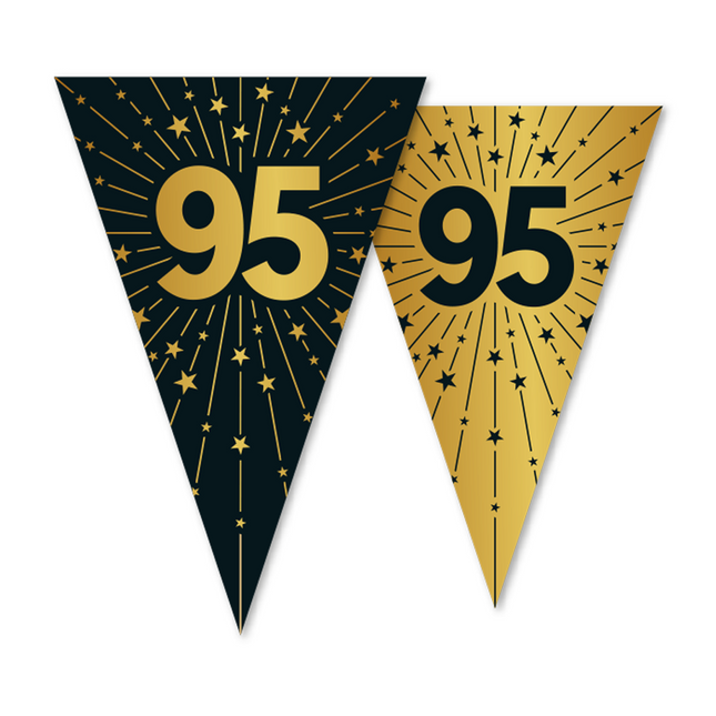 95 Jahre Girlande Gold Schwarz 10m