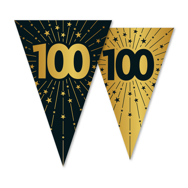 100 Jahre Girlande Gold Schwarz 10m