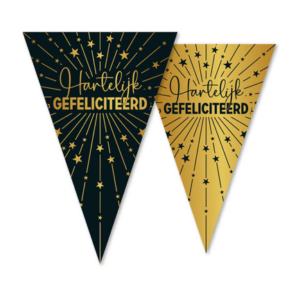 Happy Birthday Girlande Gold Schwarz 10m