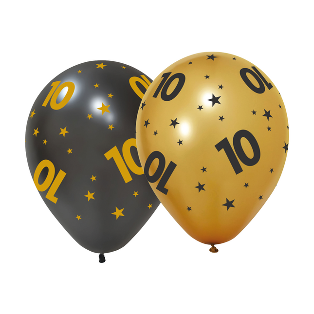 10 Jahre Luftballons 31cm 6Stück