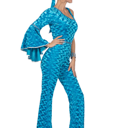 Disco Catsuit Samt blau