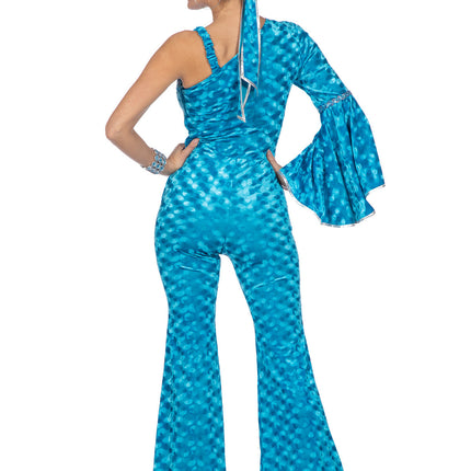 Disco Catsuit Samt blau