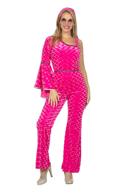 Disco Catsuit Samt rosa