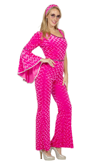 Disco Catsuit Samt rosa