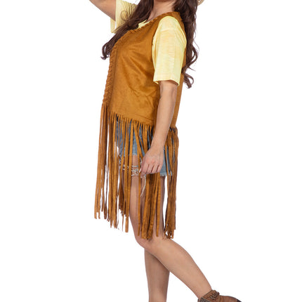 Strickjacke Hippie lang mit Fransen (V)