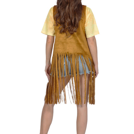 Strickjacke Hippie lang mit Fransen (V)