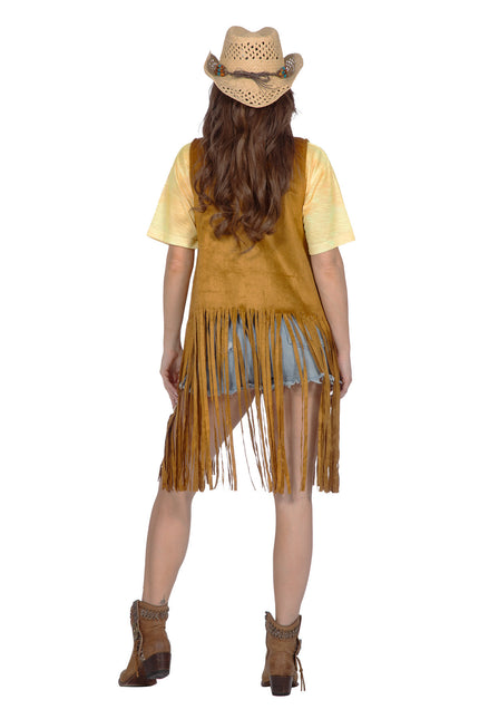 Strickjacke Hippie lang mit Fransen (V)