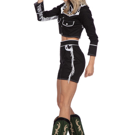 Cowgirl Kostüm Schwarz Damen
