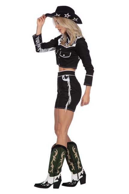 Cowgirl Kostüm Schwarz Damen