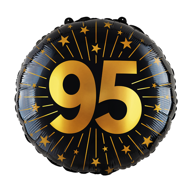 95 Jahre Helium Ballon Schwarz Gold Leer 45cm